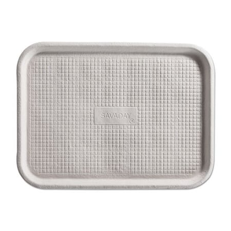 Huhtamaki Chinet, Savaday Molded Fiber Flat Food Tray, White, 12x16, 200PK 20803CT